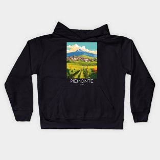 A Pop Art Travel Print of Piemonte - Italy Kids Hoodie